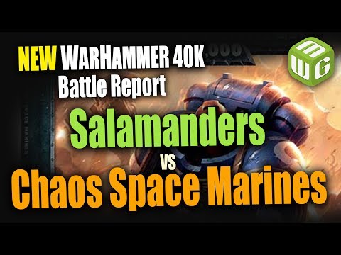 NEW Space Marines (Salamanders) vs Black Legion Warhammer 40k 8th Edition Battle Report