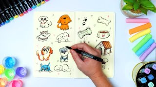 איך לצייר 8 כלבים חמודים (חלק 1 מתוך 2) 🐶 How to draw 8 cute dogs | part 1/2