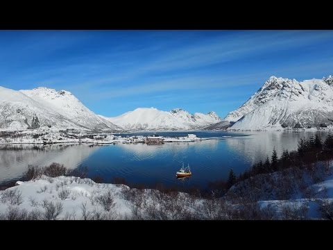 Lofoten in Winther - 4k drone video