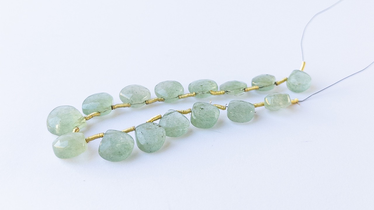 Green  Strawberry | Faceted Briolette | 10.2-12.7mm Bead Size | 15 Pieces video