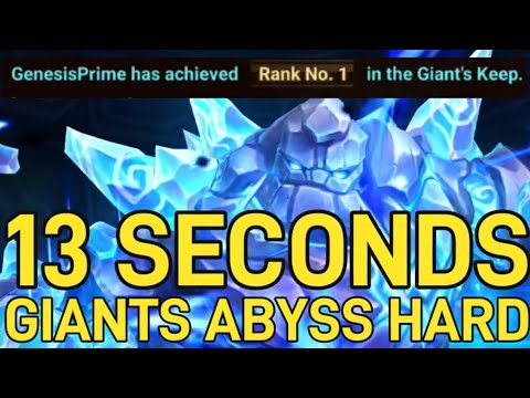 Giants Abyss Hard 13 Seconds Rank 1 #summonerswar