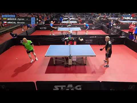 MISEIKIS Zigmas vs HRNCAL Miroslav - Championnats d'Europe Vétérans 2022 de tennis de table Rimini
