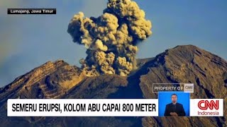 Semeru Erupsi, Kolom Abu Capai 800 Meter