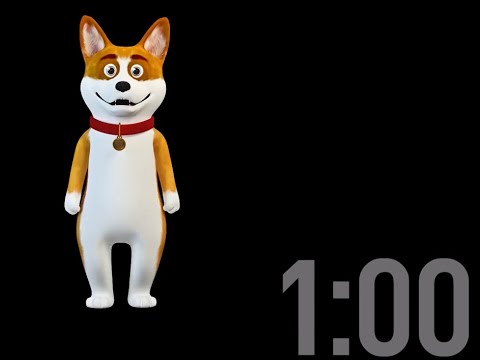 1 Minute Countdown Timer with Music | Dog Dancing Timer