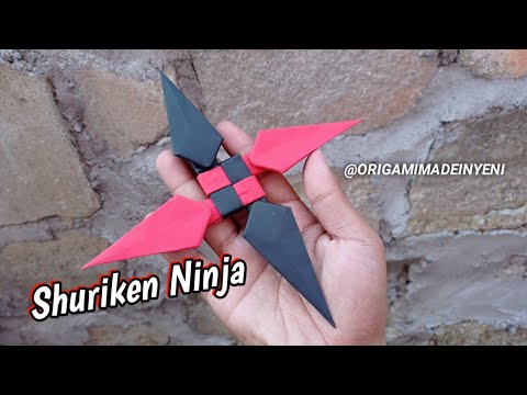 How to make a SHURIKEN from some Paper KUNAI, Origami ninja weapons