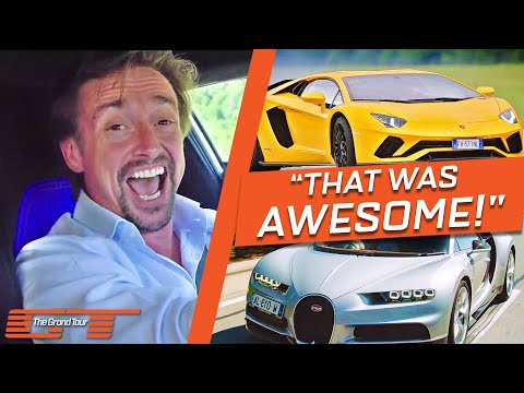 Thumbnail for "If That Is The Future, I Am So Ready!" - The Fastest Drag Races | The Grand Tour by Hatchback, Lamborghini Huracán, Lamborghini, Ferrari, Supercar, Pickup truck, Pick-up truck, video, WiLL, Car, Vehicle, Truck, Lamborghini Aventador, Ferrari 458, Muscle car, vide, Luxury vehicle