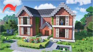 ⛏️ Minecraft :: How to build a Cozy Brick Mansion 🧱 [마인크래프트 벽돌 저택 만들기 건축강좌]
