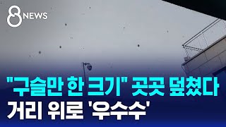 "구슬만 한 크기" 곳곳 덮쳤다..거리 위로 '우수수' / SBS 8뉴스