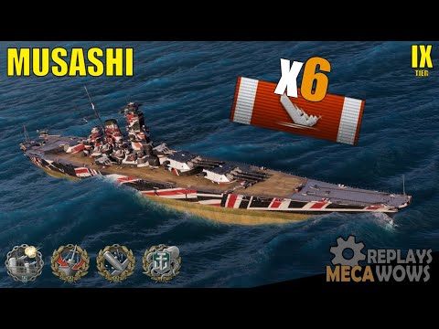 Musashi 6 Kills & 212k Damage | World of Warships Gameplay