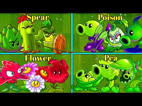 Random 4 Team Plants Battles - Which Team Will Win? - PvZ2 Team Plants vs Team Plants