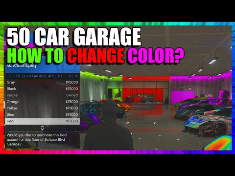 HOW TO CHANGE THE COLOR 50 CAR GARAGE - 12 Different Colors - Eclipse BLVD Garage | GTA 5 ONLINE