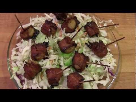 Bacon Wrapped Water Chestnuts with a Kick