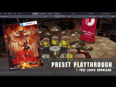 Toontrack Superior Drummer 3 DEATH SDX All Preset Playthrough Part 1/2 (Free Drum Loops Download)