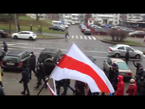 Колонна демонстрантов в Минске - 22.11.2020