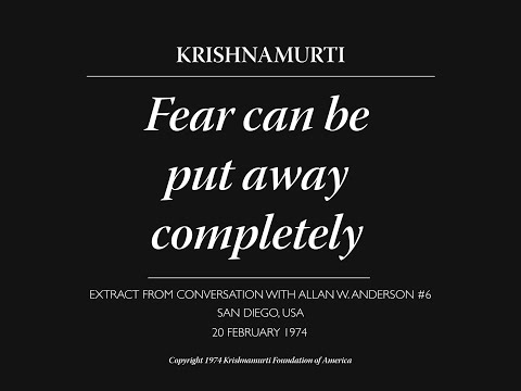 J. Krishnamurti speaking about fear