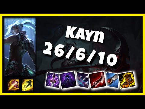 KOREAN Challenger Kayn JUNGLE (26/6/10) vs LILLIA Gameplay Replay - Patch 10.18