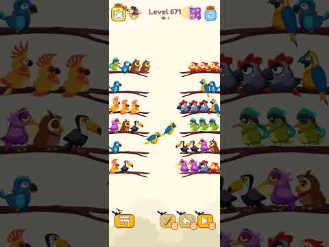 Bird sort color game level 671 #games #leveldesign #gamedesign #gameartdesign #gameenvironment