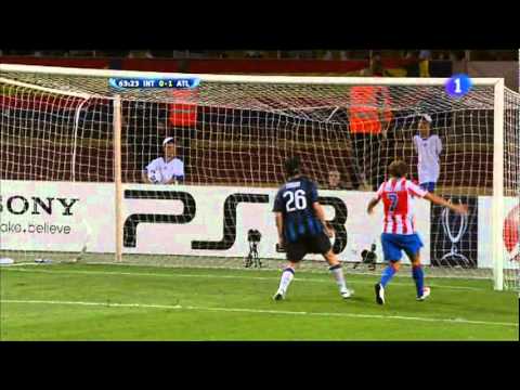 Inter Milan 0-2 Atlético de Madrid (27/8/2010) goals (TVE)