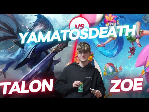 YAMATOSDEATH | TALON VS ZOE | MID GAMEPLAY | Patch 13.15 / Season 13 | #LeagueofLegends