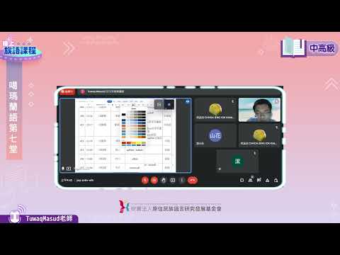 噶瑪蘭語中高級第07堂 Tuwaq Masud老師0612