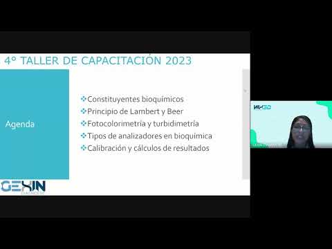 Cuarto Taller de Metodología de cuantificación de pruebas Bioquímicas