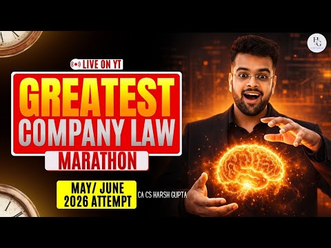 The Greatest Company Law Marathon | May & June 2026 Attempt | By 4x AIR Harsh Gupta