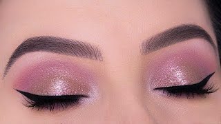 Soft Mauve Glitter Eye Makeup Tutorial