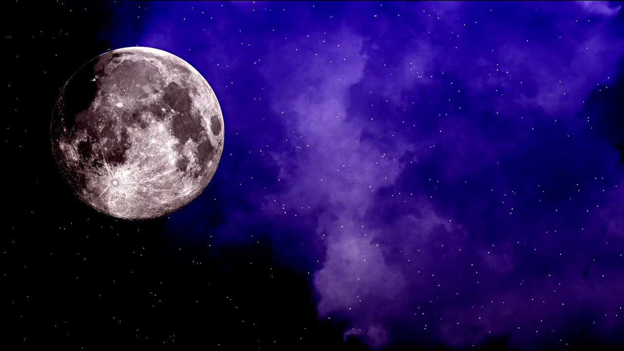FREE HD themed Video backgrounds   full moon on night sky with stars and mist