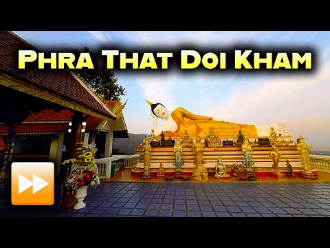 Visite Wat Phra That Doi Kham da Tailândia em 5 minutos! | Atrações de Chiang Mai 2023