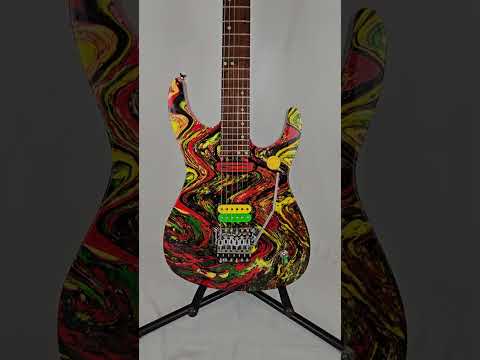 Funk Guitars USA Triple S Swirl Guitar super Strat w/ Floyd Rose & DiMarzio Pickups Shred Steve Vai Ibanez JEM DNA style image 6