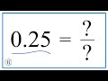 0 25 As A Fraction Simplest Form