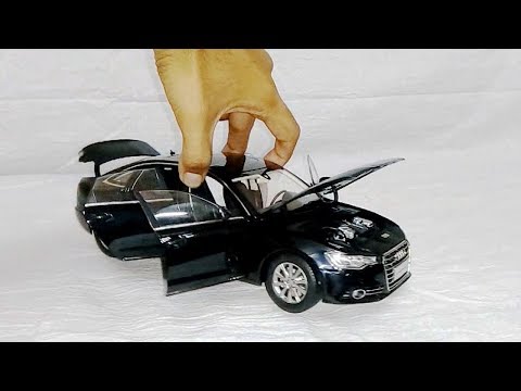 نموذج سيارة أودي A6L داي-كاست بمقياس 1:18 - سيارة معدنية فاخرة بأبواب وغطاء محرك وشنطة قابلة للفتح video