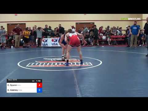 2018 Marine Corps US Open/UWW Junior Freestyle 61 Rnd Of 64 - Derek Spann (Bull) Vs. Dylan Keeney