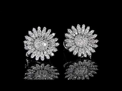 18K WHITE GOLD 2.75CT TDW CLUSTER DIAMOND EARRINGS. Ref. 116 1279