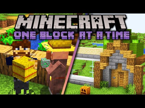 I Built A Starter House in Minecraft's April Fools Update ▫ Minecraft: One Block At A Time [Ep.1]