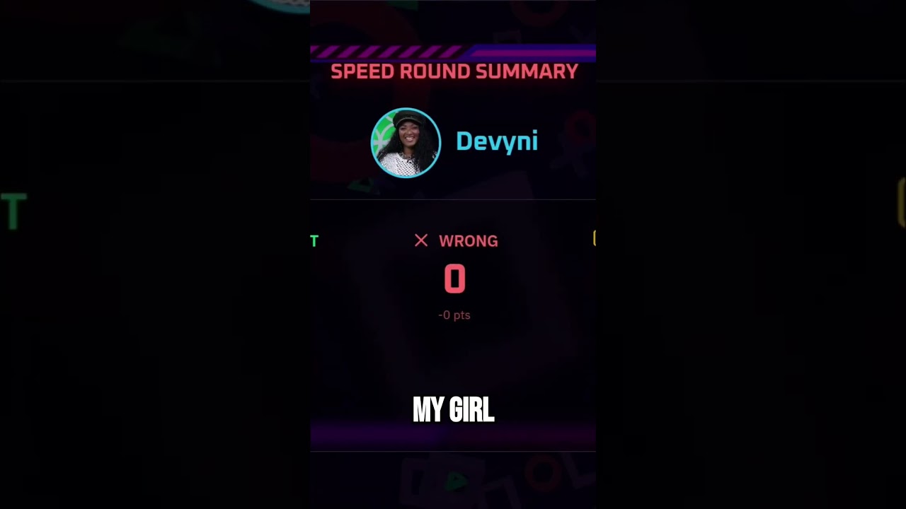 Devyni's Speed Round Score: 5/5 & 400 Points! #shorts