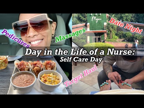 DITL of a NURSE VLOG | Self Care Day: Massages, Pedicures, Target Haul, Date Night | Crystal Momon