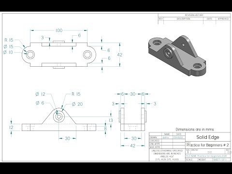 Solid Edge Tutorial - Practice for Beginners # 2