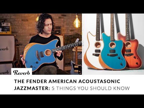 Fender American Acoustasonic Jazzmaster Guitar, Arctic White, Ebony Fretboard image 12