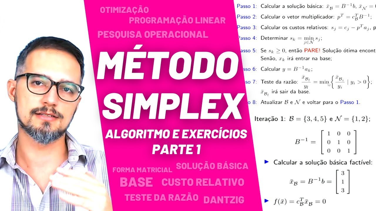 Método Simplex: Algoritmo e Exercícios - Vídeo 1/3, Programação Linear, Otimização, UFSCar