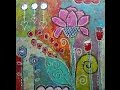 Doodling and Painting on Canvas - Tutorial -- "Love Grows" - mixed media