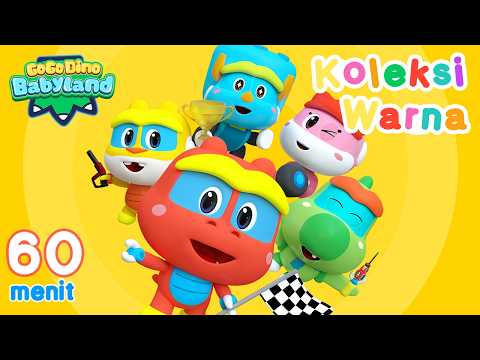 🌈GoGoDino Bermain Dan Belajar Warna Episode Lengkap | 60min Kompilasi | Kartun Anak | Dinosaurus