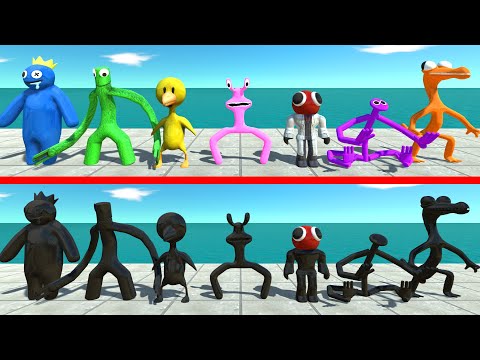 Rainbow Friends VS Dark Itself - Animal Revolt Battle Simulator