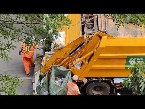 Trash collection and separation for recycling. Phnom Penh Cambodia.