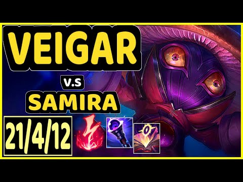 KAMI (VEIGAR) vs SAMIRA - 21/4/12 KDA BOTTOM ADC GAMEPLAY - BR Ranked DIAMOND