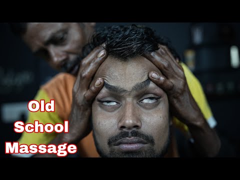 Indian Old School ASMR Champi Head Massage By Old School Barber | Neck Cracking Head Massage