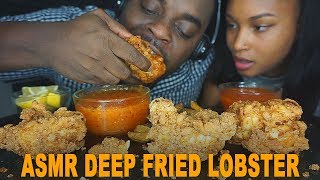 ASMR DEEP FRIED LOBSTER TAIL - CRUNCHY EATING &amp; BIG BITES - NO TALKING