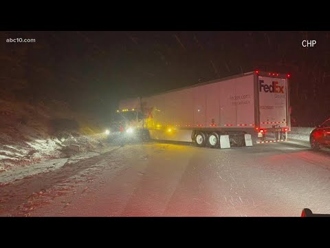 Donner Summit hit with heavy winds picking up snow, chain controls possible