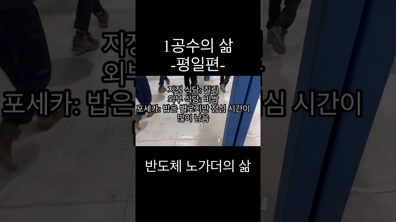 1공수의 삶 -평일 편- 24살 반도체 현장 노가더의 하루 일과
