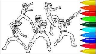 Power Rangers Samurai Transformers Coloring Pages | Colouring Pages for Kids with Colored Markers